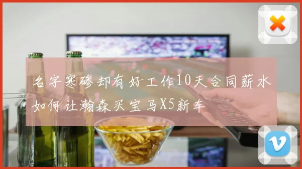 名字寒碜却有好工作10天合同薪水如何让瀚森买宝马X5新车